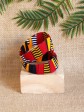 Manchette Akan / Wax batik rouge / Bracelet africain / Tissu africain