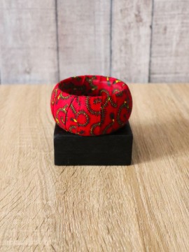 Gros bracelet / Wax conseillé rouge / Bracelet rouge / Tissu africain