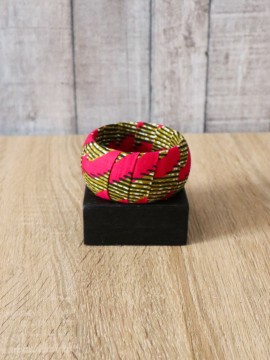 Gros bracelet / Wax chacha rose / Bracelet rose / Tissu africain