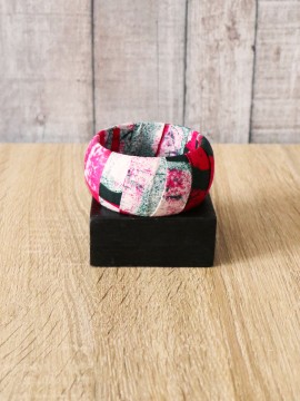 Gros bracelet / Wax calicot rose / Bracelet rose / Tissu africain