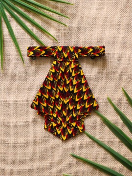 Crawax / Wax écailles rouge / Cravate pour femme / Tissu africain