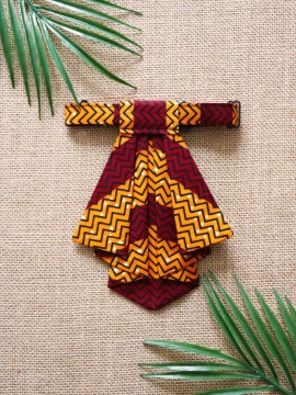 Crawax / Wax batik rouge / Cravate pour femme / Tissu africain