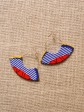 Boucles d'oreilles Chaga / Wax batik rouge / Eventail / Tissu africain