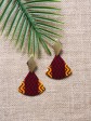 Boucles d'oreilles Éwé / Wax batik rouge / Triangles / Tissu africain