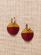 Boucles d'oreilles Boho / Wax batik rouge / Cercles / Tissu africain