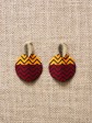 Boucles d'oreilles Boho / Wax batik rouge / Cercles / Tissu africain
