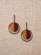 Boucles d'oreilles Sali / Wax batik rouge / Cercles / Tissu africain