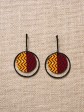 Boucles d'oreilles Sali / Wax batik rouge / Cercles / Tissu africain