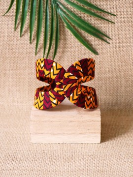 Manchette Akan / Wax batik rouge / Bracelet africain / Tissu africain