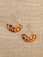 Boucles d'oreilles Mona / Wax animal jaune / Demi cercle / Tissu africain
