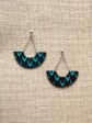 Boucles d'oreilles Mona / Wax écailles turquoise / Demi cercle / Tissu africain