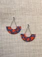 Boucles d'oreilles Mona / Wax conseillé orange / Demi cercle / Tissu africain