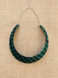 Collier Bantu / Wax écailles turquoise / Collier africain / Tissu africain