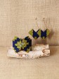 Ensemble papillon / Wax Kente bleu / Bijoux wax / Tissu africain