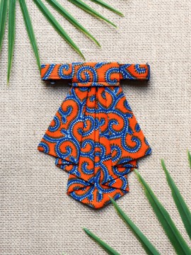 Crawax / Wax conseillé orange / Cravate pour femme / Tissu africain