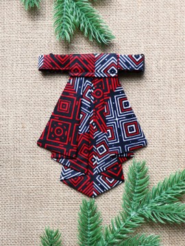 Crawax / Wax géo rouge / Cravate pour femme / Tissu africain