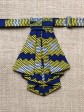 Crawax / Wax Kente bleu / Cravate pour femme / Tissu africain