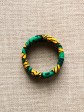 Lot de 3 bracelets / Wax fleurs vert / Trois bracelets / Tissu africain