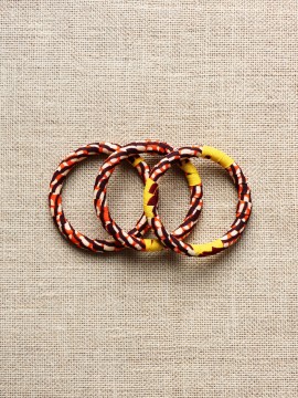 Lot de 3 bracelets / Wax hirondelles jaune / Trois bracelets / Tissu africain