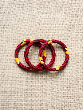 Lot de 3 bracelets / Wax hirondelles rouge / Trois bracelets / Tissu africain