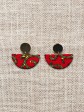 Petites boucles d'oreilles / Wax conseillé rouge / Boucles d'oreilles rouge / Tissu africain